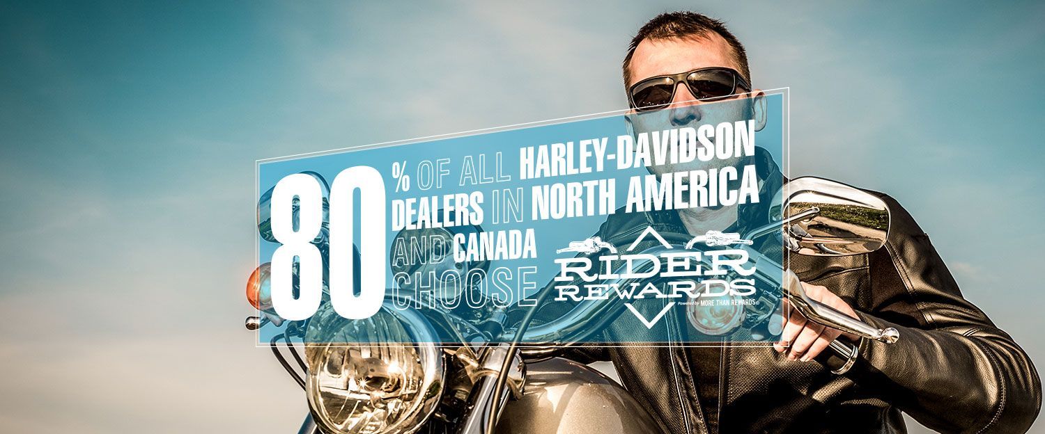 80 percent of Harley-Davidson dealers choose Rider Rewards
