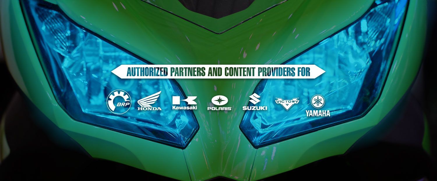 Authorized partners: BRP, Honda, Kawasaki, Polaris, Suzuki, Victory, Yamaha