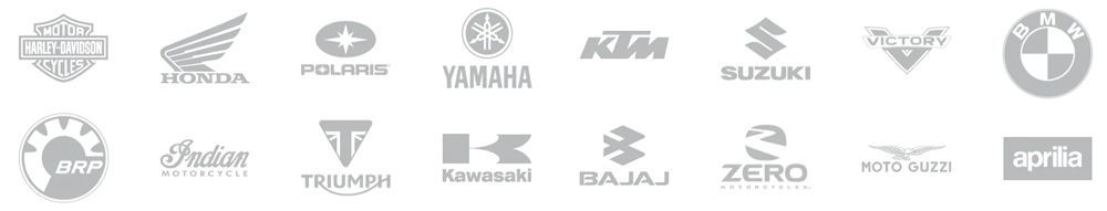 Harley-Davidson, Honda, Polaris, Yamaha, KTM, Suzuki, Victory, BMW, BRP, Indian, Triumph, Kawasaki, Bajaj, Zero, Moto Guzzi, Aprilia